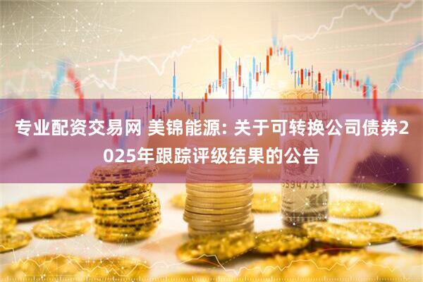 专业配资交易网 美锦能源: 关于可转换公司债券2025年跟踪评级结果的公告